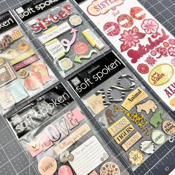 New Lot of 5 Home, Sister, Love, Zoo 3D Scrapbook Embellishment / Stickers - Picture 2 of 3